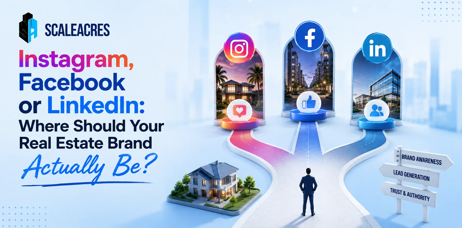 Instagram vs Facebook vs LinkedIn: Where Should Your Real Estate Brand Actually Be?